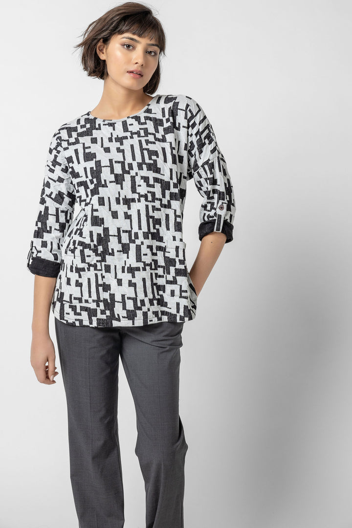 Jigsaw Jacquard Dolman Top