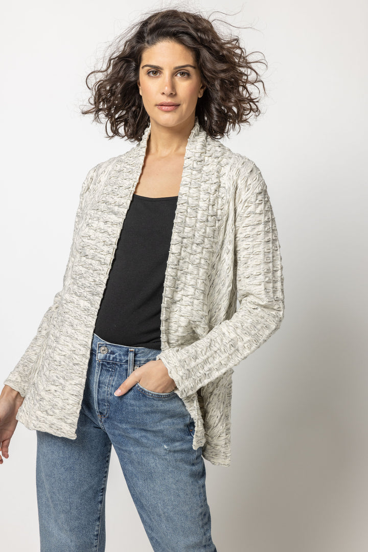 Marled Waffle Weave Short Jacket