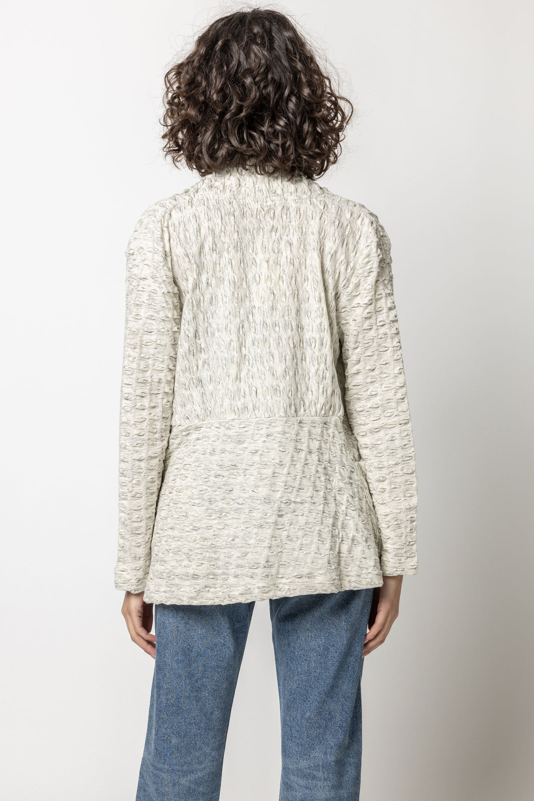 Marled Waffle Weave Short Jacket