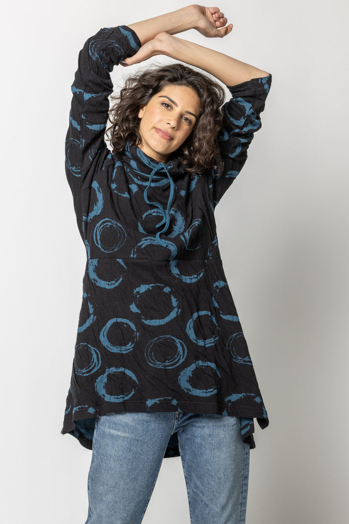 Circle Texture Weave Cowl Tunic