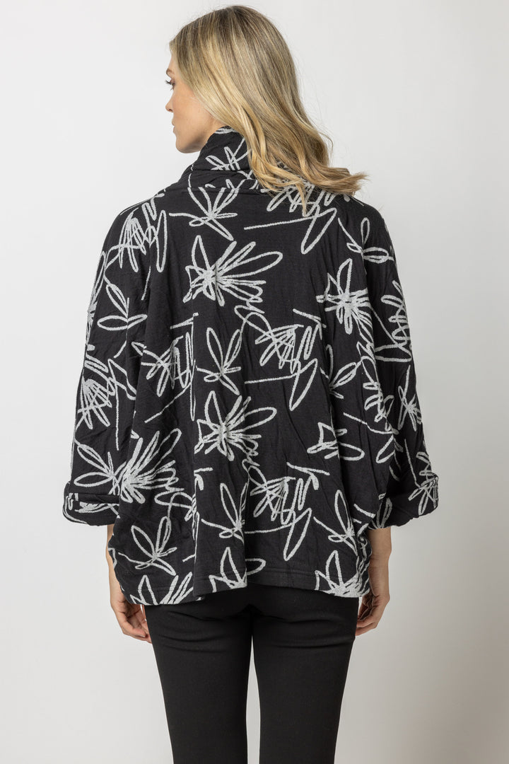 Scribble Weave Kimono Cardigan Jacket