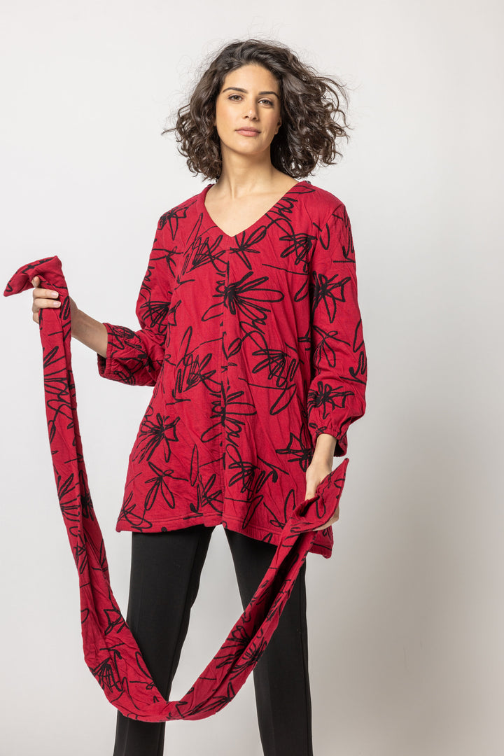 Scribble Weave Tunic with Scarf