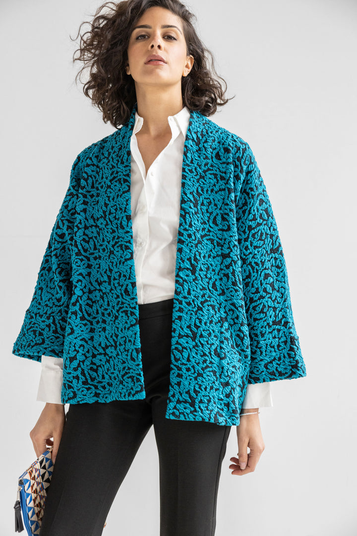 Vintage Texture Weave Kimono Cardigan Jacket