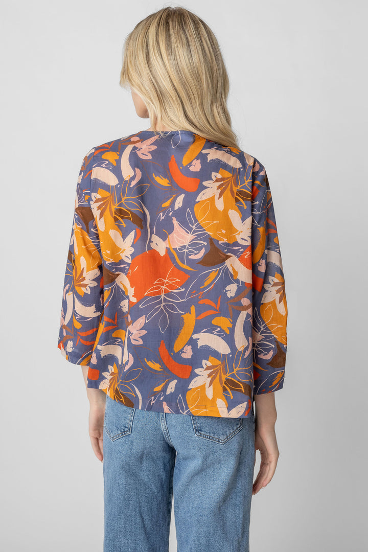 Pemba Print Pin Tuck Top
