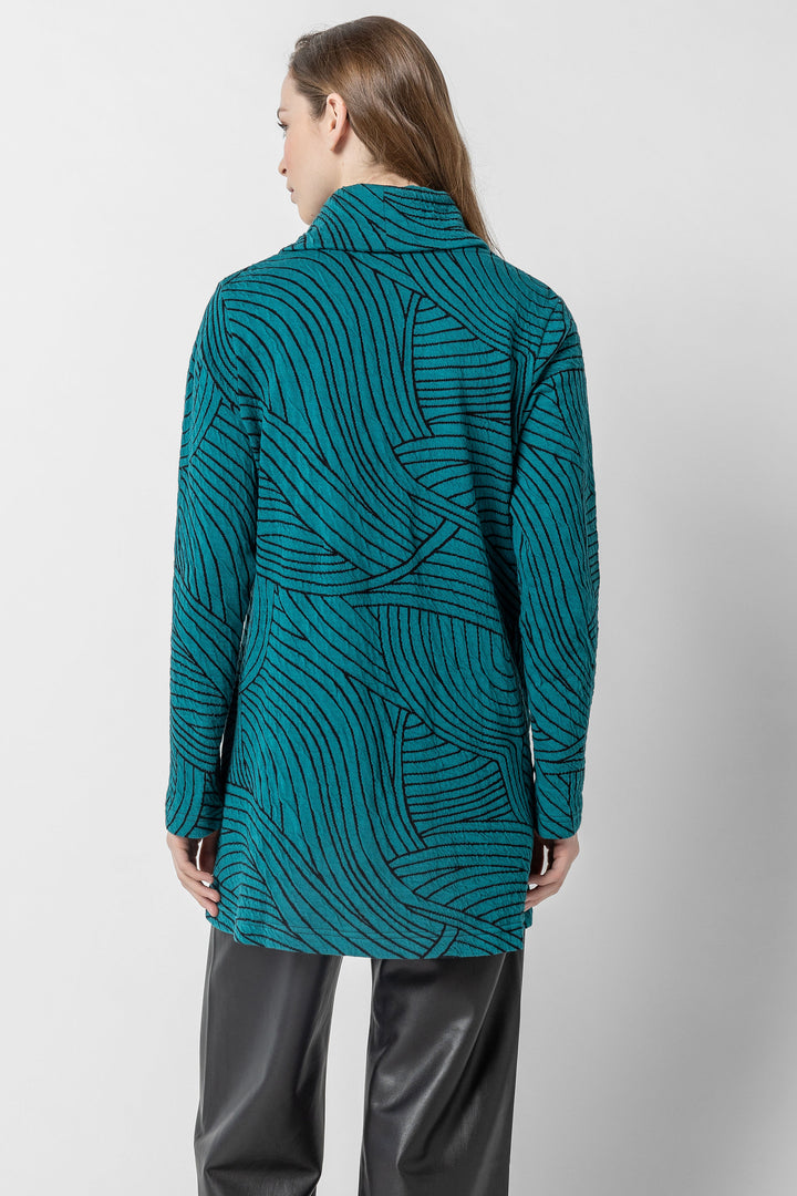 Organic Swirl Jacquard Cowl Tunic