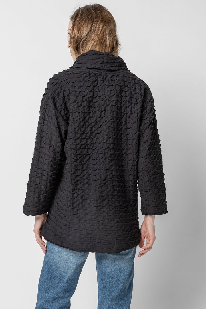 Solid Waffle Cowl Pocket Top