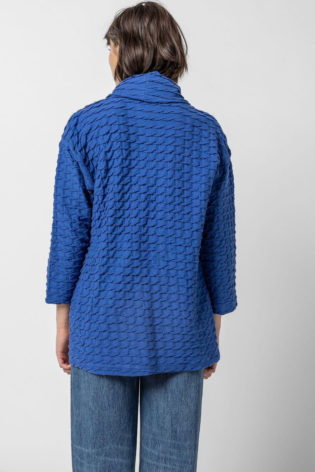 Solid Waffle Cowl Pocket Top