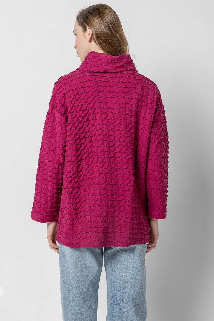 Solid Waffle Cowl Pocket Top