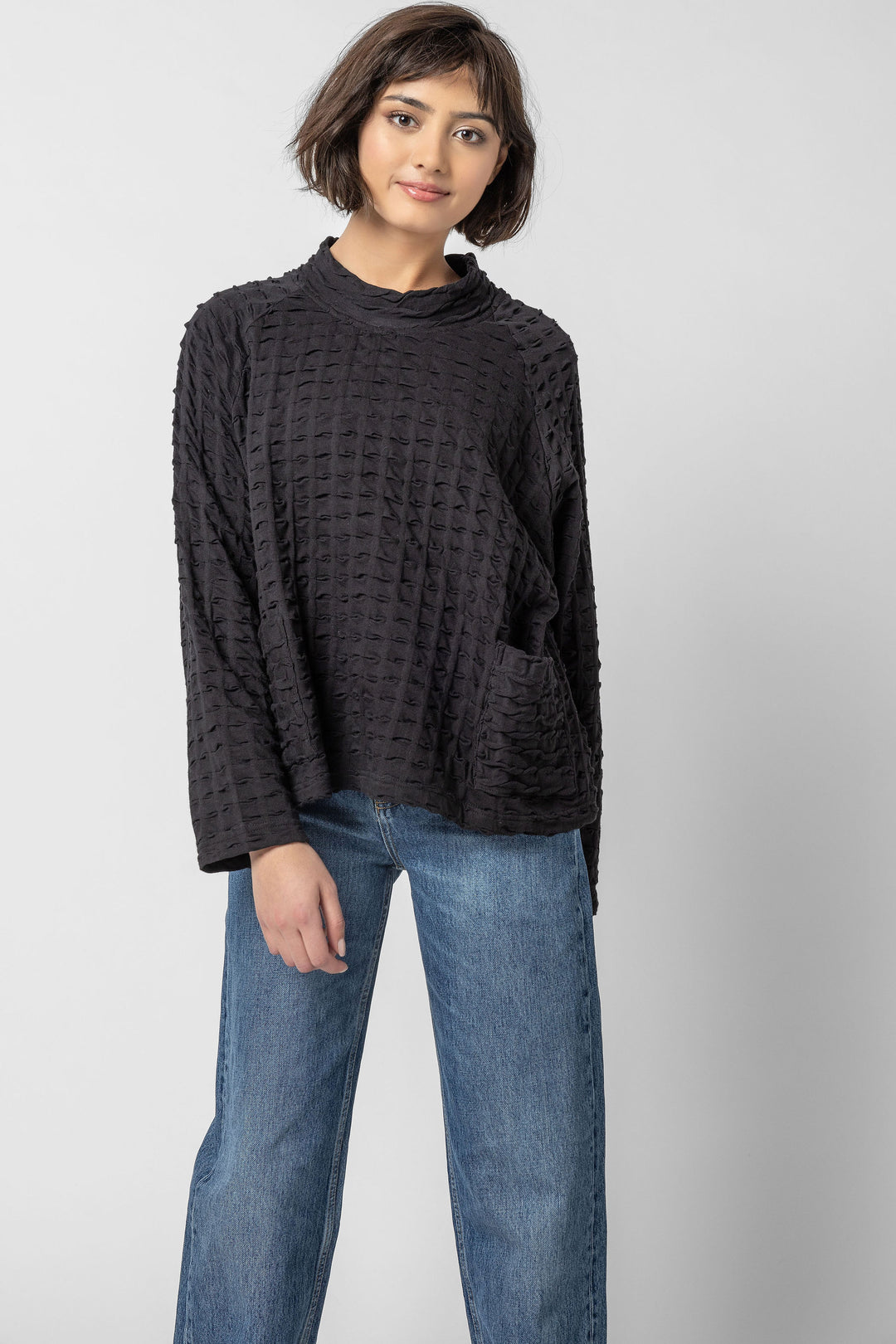 Solid Waffle Crew Top