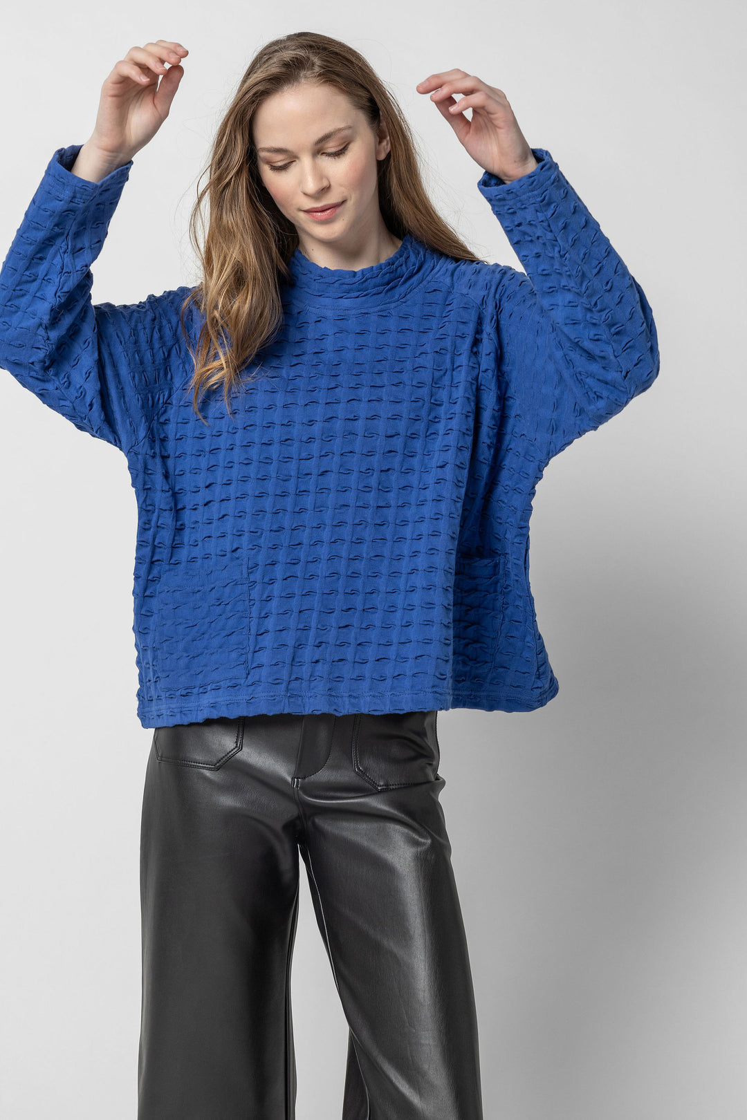 Solid Waffle Crew Top