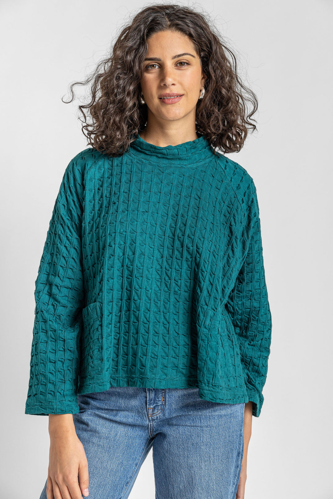 Solid Waffle Crew Top