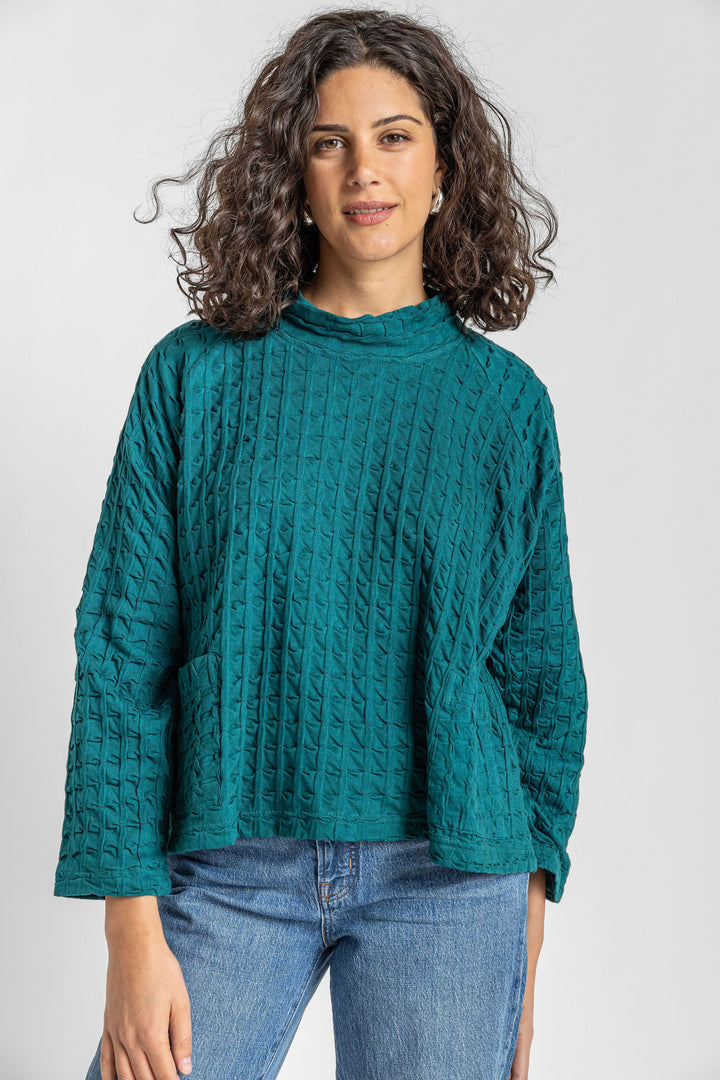 Solid Waffle Crew Top