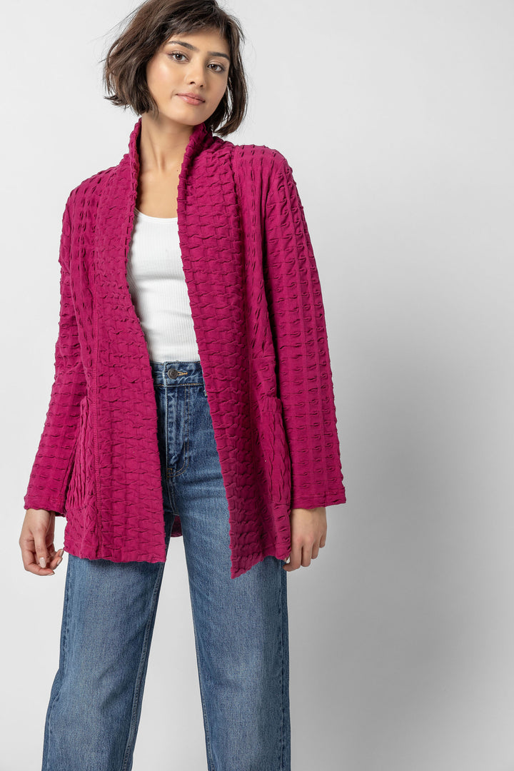 Waffle Open Cardigan