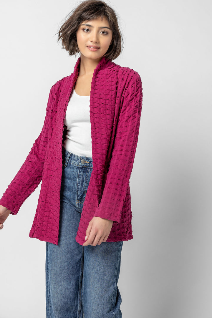 Waffle Open Cardigan