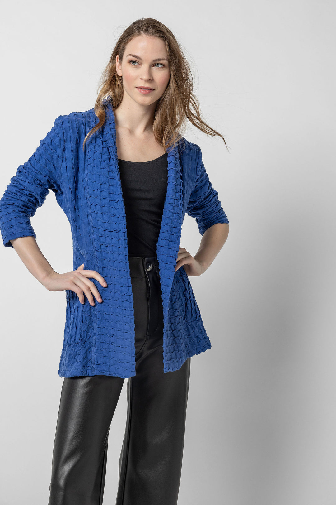 Waffle Open Cardigan