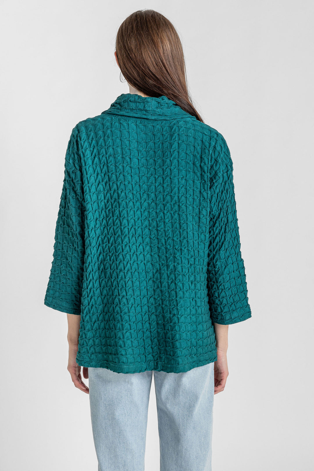 Solid Waffle Cowl Pocket Top