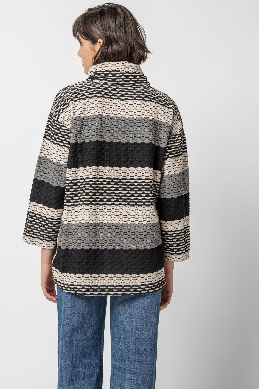Zig Zag Cowl Pocket Top