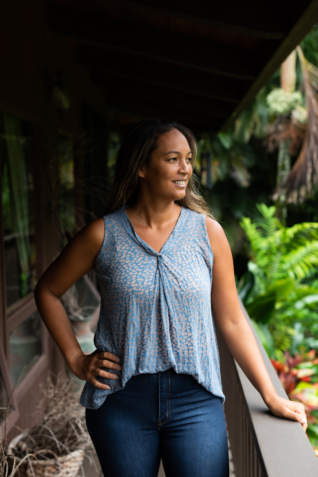 Moonlight Burnout Sleeveless Top