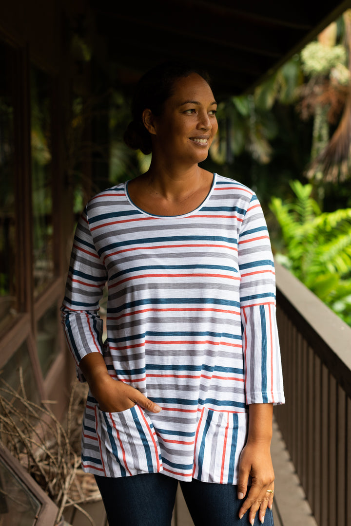 Staggard Stripe Long Top