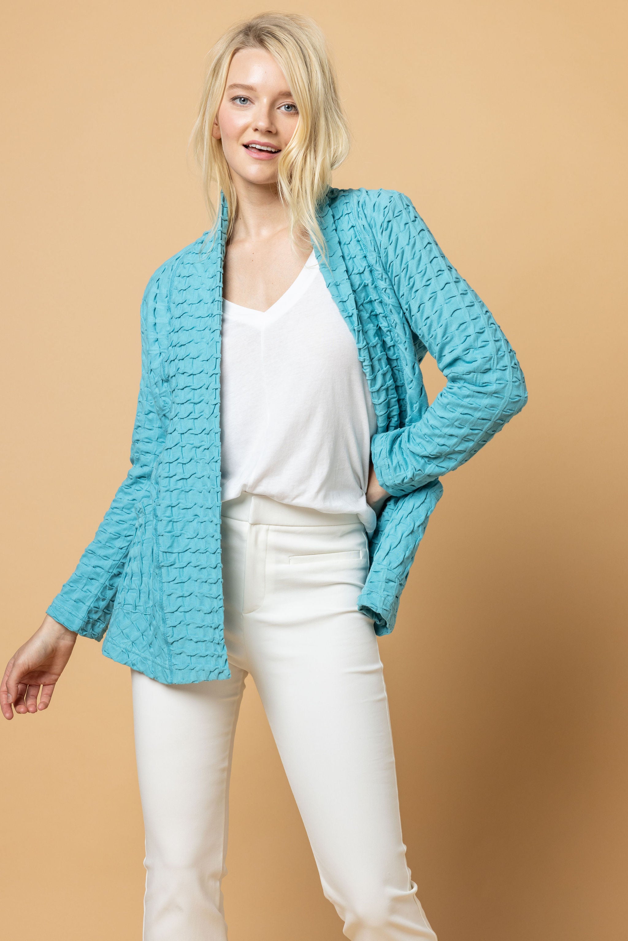 Waffle Open Cardigan – Komil Clothing